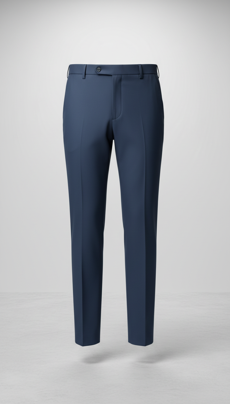 Tailored steely blue tapered trousers