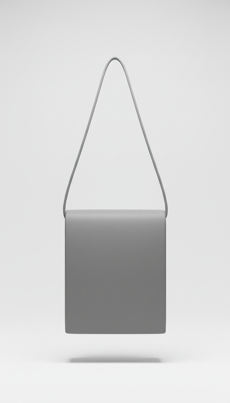 Minimalist concrete gray crossbody bag