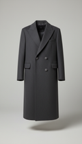 Structured wool overcoat with matte finish